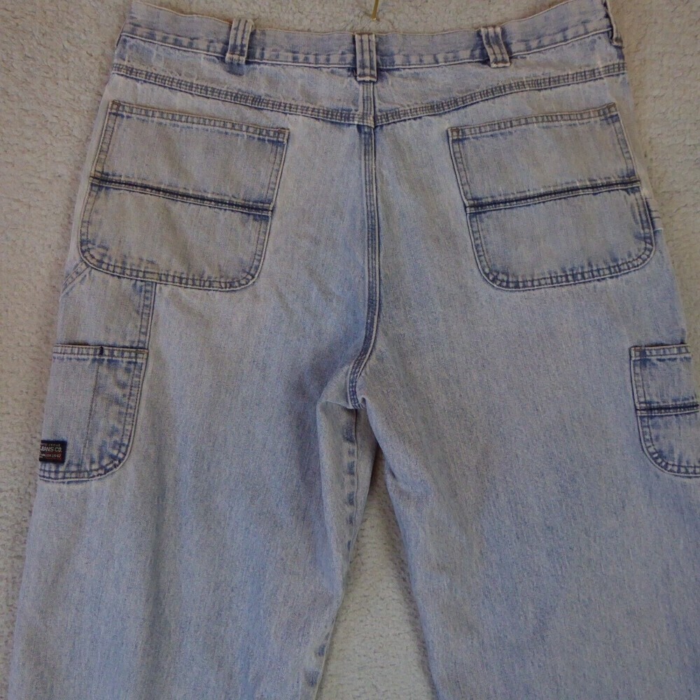 Vintage Wrangler Jeans Mens 38x31 Blue Carpenter Light Wash Straight Leg Painter - Picture 7 of 12